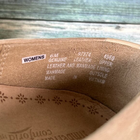 Timberland Loafers Womens 6M Beige Leather Slip On Flats Shoes - Picture 11 of 11